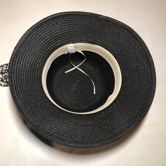 Beach Sun Hat Floral Ribbon Church Bow Women's Packable Cloche Paper SPF50 - Picture 6 of 13